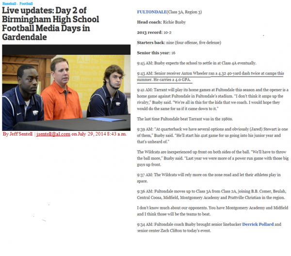 Kavin Anton Wheeler Jr. - Fultondale High School Baseball, Basketball, Football (Birmingham, Alabama)