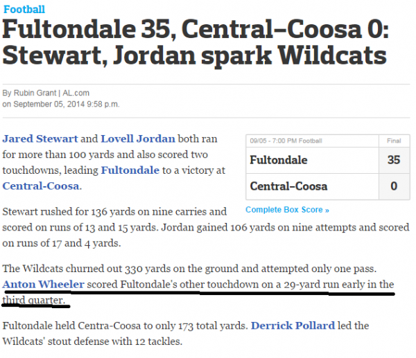 Kavin Anton Wheeler Jr. - Fultondale High School Baseball, Basketball, Football (Birmingham, Alabama)