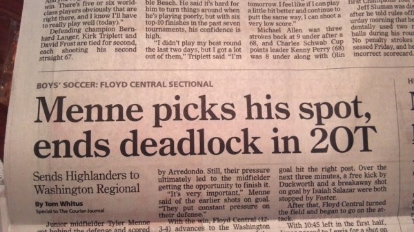 John Menne - Floyd Central High School Soccer (Floyd Knobs, Indiana)